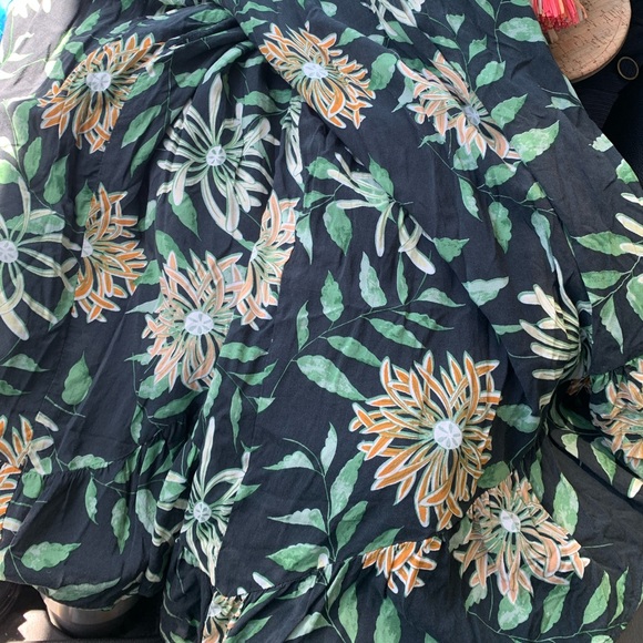 Urban Outfitters Floral Jumpsuit Wide Leg Palazzo Pants Black Green Size S - Picture 7 of 16